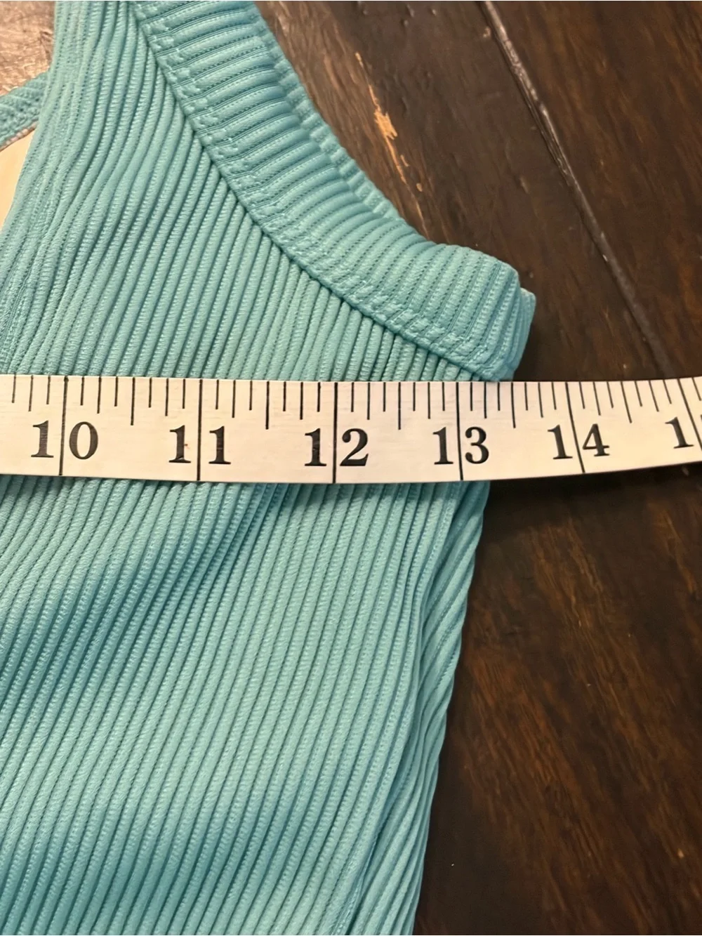 Mae ribbed  Classic Scoop One-Piece Swimsuit in Aqua with hygienic liner - small
